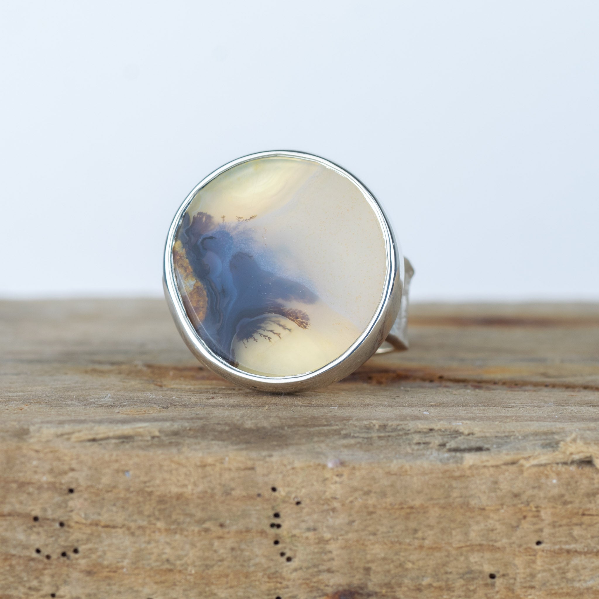 No. 278 - Silver Dendritic Agate Ring - Size K 1/2 – Alison Moore