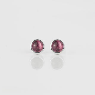 Pink Tourmaline Sterling Silver Gemstone Studs