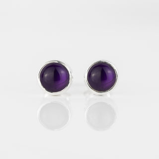 Amethyst Sterling Silver Gemstone Studs