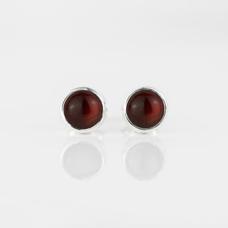 Garnet Sterling Silver Gemstone Studs