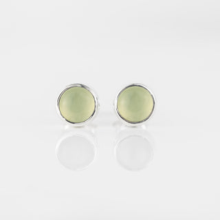 Prehnite Sterling Silver Gemstone Studs