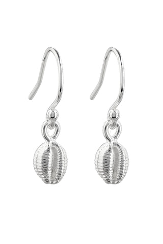 Rockpool Silver Cowrie Shell Drop Earrings