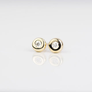 Gold Pebble Diamond Studs