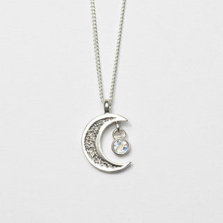 Moonstone Waning Crescent Moon Pendant