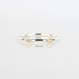 Andromeda Silver & Gold Two Birthstone Stacking Ring