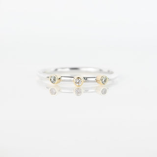 Andromeda Three Birthstone Stacking Ring Silver & Gold