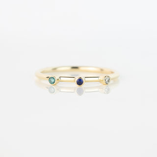 Andromeda Gold Three Birthstone Stacking Ring