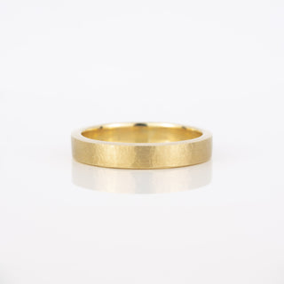 Organic Textured 4mm Wide Gold Band