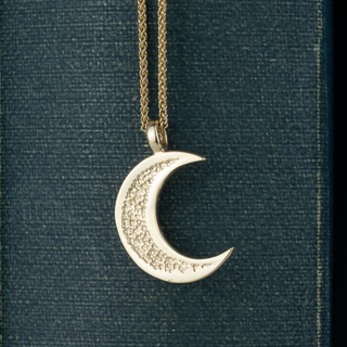 Gold Waning Crescent Moon Pendant