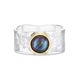 Katy - Labradorite Wide Storybook Ring