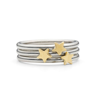 Lunar Three Star Stacking Ring Set