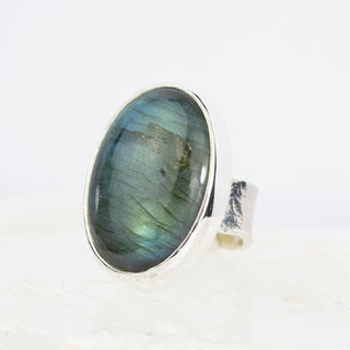 No. 705 - One Of A Kind Labradorite Silver Ring - Size R