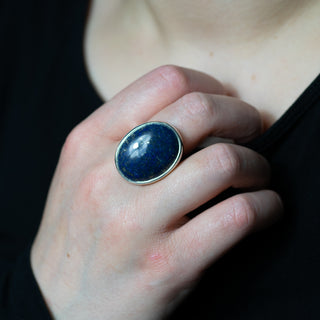 No. 770 - One Of A Kind Lapis Lazuli Silver Ring - Size T 1/2