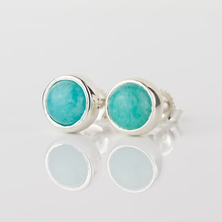 Amazonite Silver Gemstone Studs