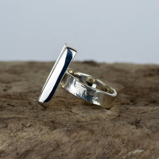 No.276  - Silver Dendritic Agate Ring - Size O