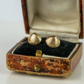 Mini Gold Cockle Shell Stud Earrings