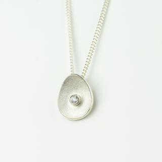 Sea Buttons Silver Birthstone Pendant