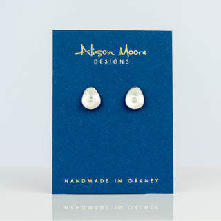 Sea Buttons June Birthstone Silver Moonstone Gemstone Studs