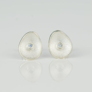 Sea Buttons June Birthstone Silver Moonstone Gemstone Studs