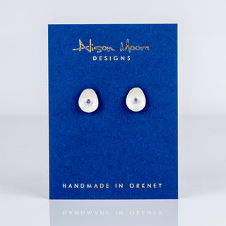 Sea Buttons December Birthstone Silver Tanzanite Gemstone Studs