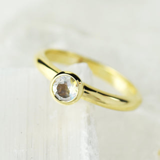 Moonstone Gold Solitaire Ring