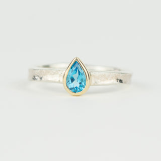 Alice - Swiss Blue Topaz Teardrop Storybook Ring