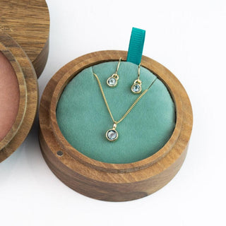 Teal Sapphire Andromeda Pendant and Drop Earrings Set