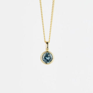 Gold 5mm Teal Sapphire Andromeda Pendant