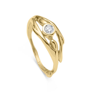 Entwined Gold White Sapphire Ring