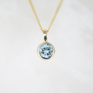 Gold 5mm Aquamarine Andromeda Pendant