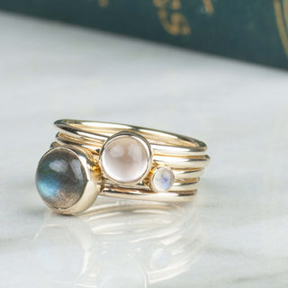 Gold Frozen Stacking Ring Set