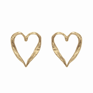 Gold Open Heart Studs