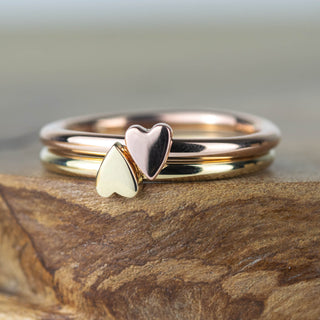 Lunar Solid Rose Gold Heart Ring