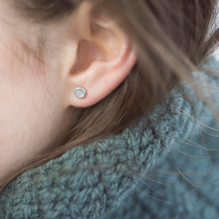 Aquamarine Sterling Silver Gemstone Studs