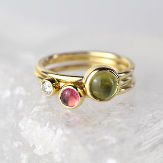 Pink Tourmaline Gold Stacking Ring