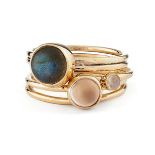 Gold Frozen Stacking Ring Set