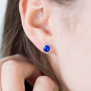 Lapis Lazuli Sterling Silver Gemstone Studs