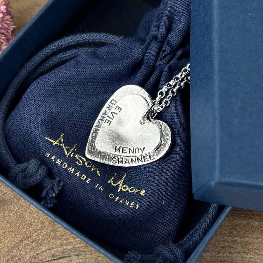 Rose Garden Personalised Large Double Heart Pendant – Alison Moore Designs