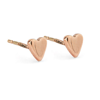 Lunar Tiny Rose Gold Heart Studs