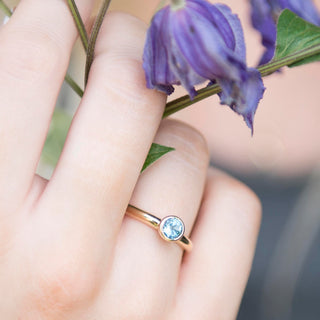 Amethyst Gold Solitaire Ring