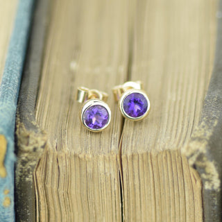 Amethyst Gold Andromeda Stud Earrings