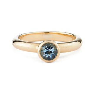 Aquamarine Gold Solitaire Ring