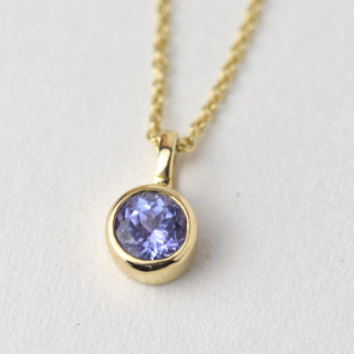 Tanzanite Gold Solitaire Pendant