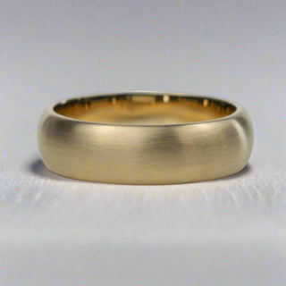 6mm Heavy Matt Gold Wedding Ring