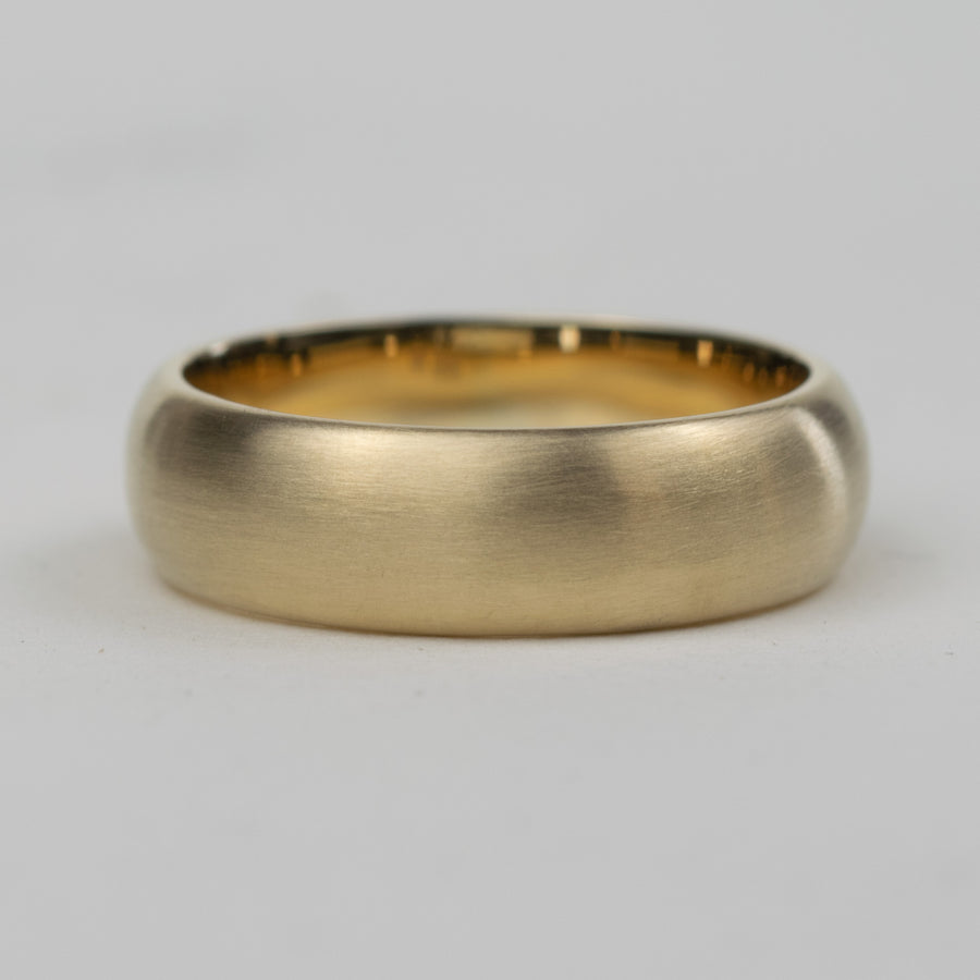Brushed Yellow Gold Mens Wedding Bands from Spexton Fine Jewelry